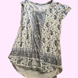 Lucky Brand Neutral Paisley Border Maxi Skirt - Black & Ivory